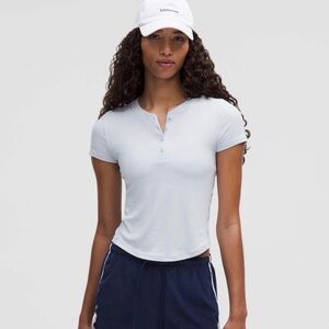 Lululemon Hold Tight Short-Sleeve Henley in Starch Blue